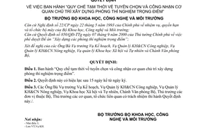 Quyết định 1761/2000/QĐ-BKHCNMT  tuyển chọn công nhận cơ quan chủ trì xây dựng phòng thí nghiệm trọng điểm