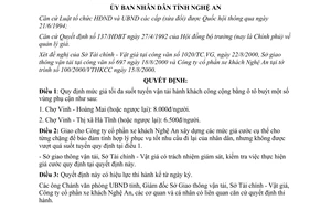 Quyết định 67/2000/QĐ-UB giá cước vận tải hành khách bằng ô tô buýt Nghệ An