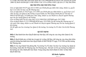 Quyết định 1243/2000/QĐ-BTM Quy chế công tác công chức quản lý thị trường