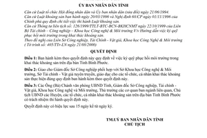 Quyết định 79/2000/QĐ-UB ký quỹ phục hồi môi trường trong khai thác khoáng sản