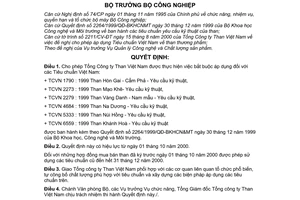 Quyết định 52/2000/QĐ-BCN  áp dụng tiêu chuẩn yêu cầu kỹ thuật về than