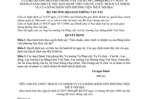 Quyết định 268/2000/QĐ-BGTVT Tiêu chuẩn, chức trách nhiệm vụ Đăng kiểm viên phương tiện thuỷ nội địa