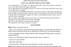 Quyết định 809/2000/QĐ-TCBĐ cước thuê bao điện thoại cố định và cước liên lạc điện thoại nội hạt tại nhà thuê bao