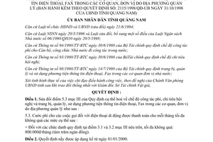 Quyết định 48/2000/QĐ-UB sửa đổi chế độ công tác phí chi tiêu hội nghị trang bị trong cơ quan Quảng Nam