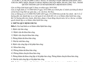 Thông tư 16/2000/TT-BYT hướng dẫn tiêu chuẩn, điều kiện, phạm vi hoạt động chuyên môn, hồ sơ, thủ tục, thẩm quyền thành lập cơ sở khám chữa