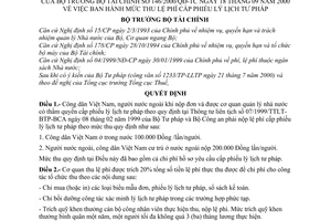 Quyết định 146/2000/QĐ-BTC mức thu lệ phí cấp phiếu lý lịch tư pháp