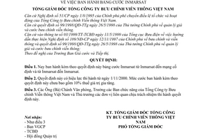 Quyết định 2477/2000/QĐ-GCTT bảng cước Inmarsat