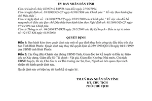 Quyết định 85/2000/QĐ-UB quy định thực hiện công tác đấu thầu