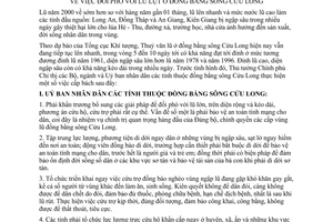 Chỉ thị 17/2000/CT-TTg đối phó lũ lụt đồng bằng Sông Cửu Long