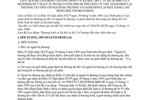 Thông tư 20/2000/TTLT-BLĐTBXH-BYT hướng dẫn về việc giám định lại thương tật người bị thương và giám định lại khả năng lao động đối