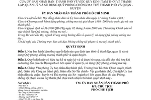 Quyêt định 53/2000/QĐ-UB-VX  thành lập, quản lý sử dụng Quỹ phòng chống ma tuý thành phố, quận, huyện