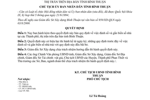 Quyết định 47/2000/QĐ-CT.UBBT quy định đánh số gắn biển số nhà Bình Thuận