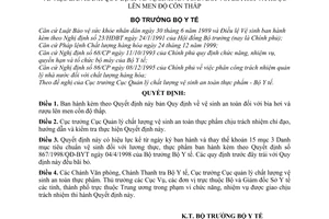 Quyết định 3542/2000/QĐ-BYT vệ sinh an toàn bia hơi, rượu lên men độ cồn thấp