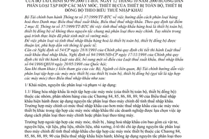 Thông tư 99/2000/TT-BTC hướng dẫn phân loại tập hợp các máy móc, thiết bị của các thiết bị toàn bộ, thiết bị đồng bộ theo Biểu thuế nhập khẩu