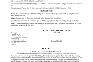 Quyết định 63/2000/QĐ-UB Quy chế tổ chức và hoạt động thôn