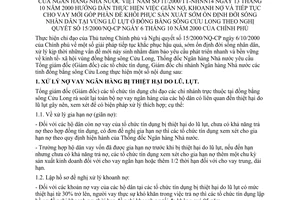 Thông tư 11/2000/TT-NHNN14 hướng dẫn thực hiện giãn nợ, khoanh nợ và tiếp tục cho vay mới ổn định đời sống nhân dân vùng lũ lụt theo NĐ 15/2000/NQ-CP