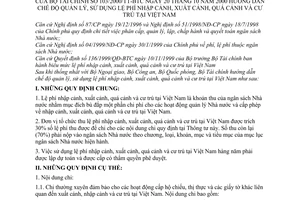 Thông tư 103/2000/TT-BTC hướng dẫn chế độ quản lý, sử dụng lệ phí nhập cảnh, xuất cảnh, quá cảnh và cư trú tại Việt Nam