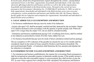 Circular No. 106/2000/TT-BTC of October 24, 2000 guiding the tax reduction and exemption for flood-stricken areas