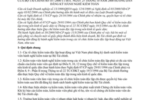 Thông tư 107/2000/TT-BTC hướng dẫn đăng ký hành nghề kiểm toán