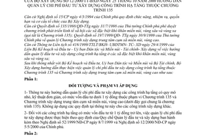 Thông tư 12/2000/TT-BXD hướng dẫn quản lý chi phí đầu tư xây dựng công trình hạ tầng thuộc chương trình 135