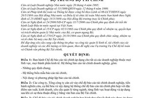 Quyết định 167/2000/QĐ-BTC Chế độ báo cáo tài chính doanh nghiệp