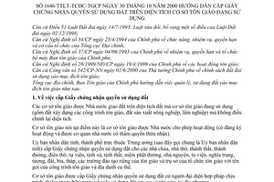 Thông tư 1646/2000/TTLT-TCĐC-BTGCP hướng dẫn cấp giấy chứng nhận quyền sử dụng đất trên diện tích cơ sở tôn giáo đang sử dụng