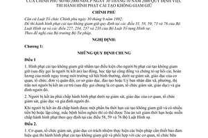 Nghị định 60/2000/NĐ-CP quy định thi hành hình phạt cải tạo không giam giữ