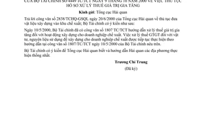 Công văn 4449/TC/TCT thủ tục hồ sơ xử lý thuế gía trị gia tăng.