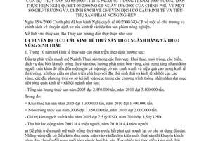 Thông tư 05/2000/TT-BTS chuyển dịch cơ cấu kinh tế và tiêu thụ sản phẩm nông nghiệp để hướng dẫn thực hiện Nghị quyết 09/2000/NQ-CP