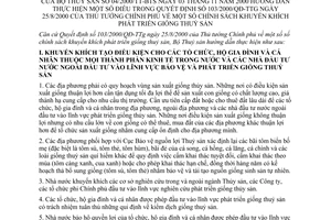 Thông tư 04/2000/TT-BTS chính sách khuyến khích phát triển giống thuỷ sản để hướng dẫn Quyết định 103/2000/QĐ-TTg