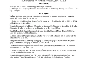 Nghị định 67/2000/NĐ-CP điều chỉnh địa giới hành chính để thành lập xã, phường thuộc huyện Chư Sê và thành phố Pleiku, tỉnh Gia Lai