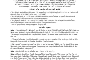 Quyết định 472/2000/QĐ-NHNN7 sửa đổiThông tư 02/2000/TT-NHNN7  hướng dẫn Quyết định 170/1999/QĐ-TTg