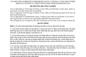 Quyết định 63/2000/QĐ-BCN điều kiện tổ chức, cá nhân hành nghề thăm dò khoáng sản