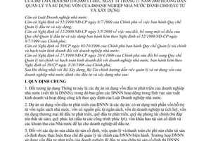 Thông tư 110/2000/TT-BTC hướng dẫn quản lý và sử dụng vốn của doanh nghiệp Nhà nước dành cho đầu tư và xây dựng