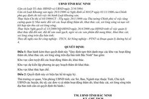 Quyết định 116/2000/QĐ-UB Quy định tạm thời danh mục các khu vực hoạt động thăm dò, khai thác cát,sỏi lòng sông trên địa bàn tỉnh Bắc Ninh