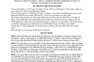 Quyết định 67/2000/QĐ-BCN  Danh mục sản phẩm cơ khí hưởng ưu đãi theo Nghị quyết 11/2000/NQ-CP