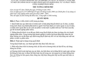 Quyết định 128/2000/QĐ-TTg chính sách biện pháp khuyến khích đầu tư và phát triển công nghiệp phần mềm