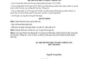 Quyết định 29/2000/QĐ-BVHTT Quy chế hoạt động Nhiếp ảnh