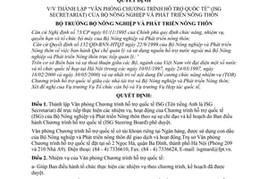Quyết định 121/2000/QĐ-BNN-TCCB thành lập “Văn phòng Chương trình hỗ trợ quốc tế” (ISG Secretariat) của Bộ Nông nghiệp và Phát triển nông thôn
