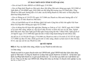 Quyết định 1668/QĐ-UB năm 2000 chức năng nhiệm vụ quyền hạn biên chế thanh tra Tuyên Quang