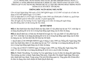 Quyết định 488/2000/QĐ-NHNN5 quy định phân loại tài sản "Có", trích lập và sử dụng dự phòng để xử lý rủi ro trong hoạt động tổ chức tín dụng