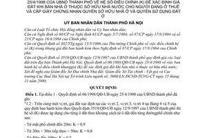 Quyết định 104/2000/QĐ-UB xác định giá đất khi bán nhà thuộc sở hữu Nhà nước sửa đổi Quyết định 06/1998/QĐ-UB