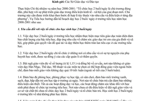 Công văn 10176/TH hướng dẫn kế hoạch dạy học 2 buổi ngày 2000