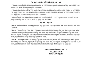 Quyết định 3371/2000/QĐ-UB Quy định dạy học thêm trên địa bàn tỉnh Đắk Lắk