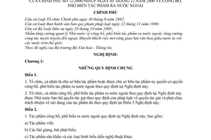 Nghị định 72/2000/NĐ-CP công bố, phổ biến tác phẩm ra nước ngoài