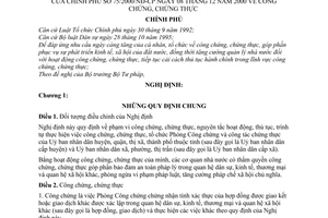 Nghị định 75/2000/NĐ-CP công chứng, chứng thực