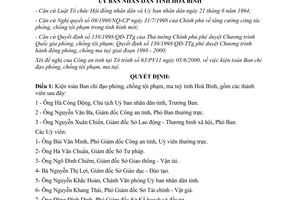 Quyết định 48/2000/QĐ-UB kiện toàn Ban chỉ đạo phòng chống tội phạm ma tuý