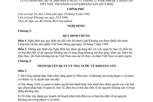 Nghị định 76/2000/NĐ-CP hướng dẫn thi hành Luật Khoáng sản (sửa đổi)