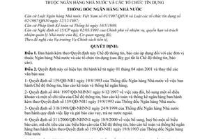 Quyết định 516/2000/QĐ-NHNN  Chế độ thông tin, báo cáo áp dụng các đơn vị thuộc Ngân hàng Nhà nước và tổ chức tín dụng