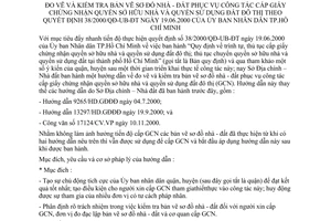 Hướng dẫn 19542/HD-GĐĐĐ đo vẽ kiểm tra bản vẽ sơ đồ nhà - đất phục vụ cấp giấy chứng nhận quyền sở hữu nhà đất Quyết định 38/2000/QĐ-UB-ĐT